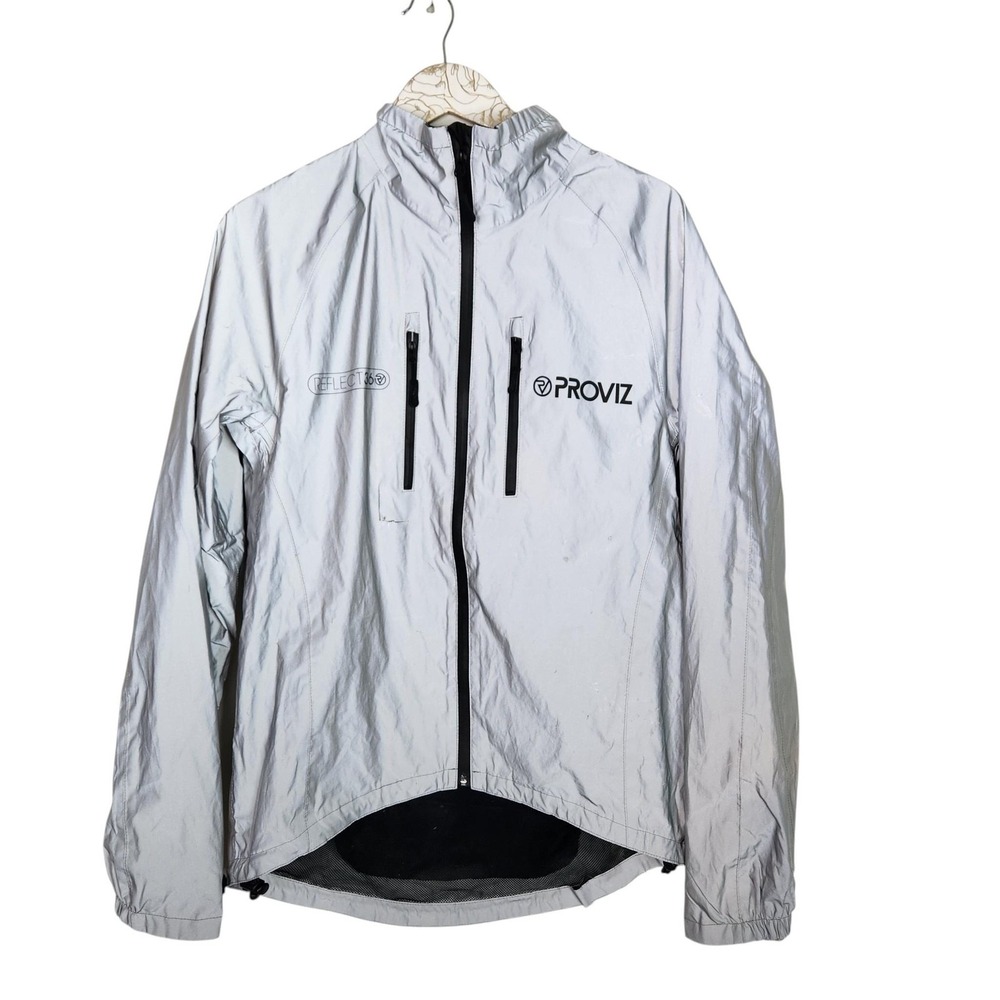PROVIZ Jacket Mens Small Silver Reflect360 High Vis Cycling Waterproof Running